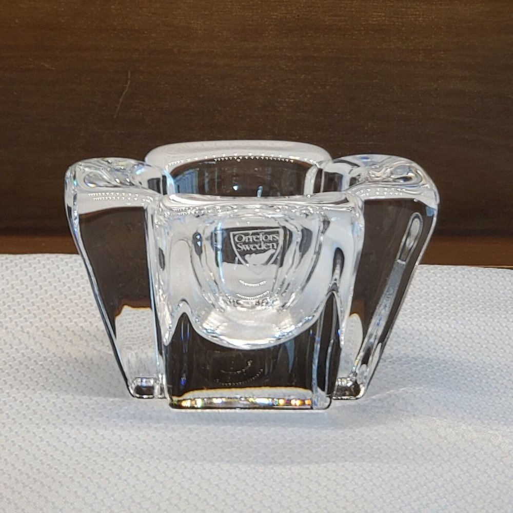 MAX by Orrefors Tea Light Votive Candle Holder Sweden crystal